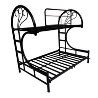 Camarote de Metal Mixto LeMueble 1.5 plaza arriba y 2 plazas abajo Negro