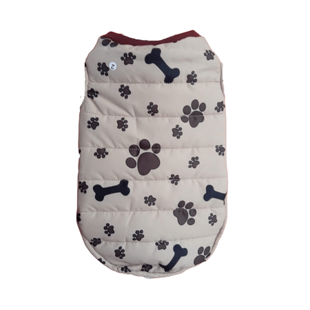 Chaleco Impermeable Interior Peluche con Broches para Perros/Gatos Beige Talla 2