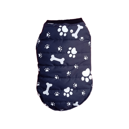 Chaleco Impermeable Interior Peluche con Broches para Perros/Gatos Negro