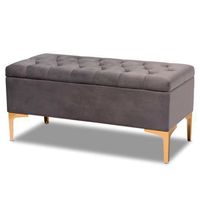 Banqueta Baúl Capitoneada LeMueble 1.25 m Gris Oscuro