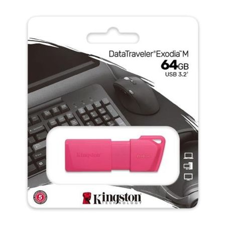 Memoria usb kingston exodia m rosado de 64 gb