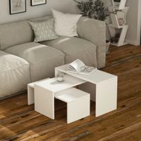 Mesa de Centro set x3 Multiusos Trinity color Blanco TU MESITA