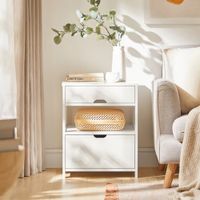 Mesa de Noche Moderna 2 cajones Telma color Blanco TU MESITA