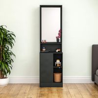Moderno Tocador 1 puerta + espejo Roxy color Negro TU MESITA