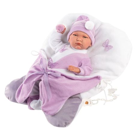 Muñeca Lala Llorona 40 cm Saquito Mariposa Tipo Reborn