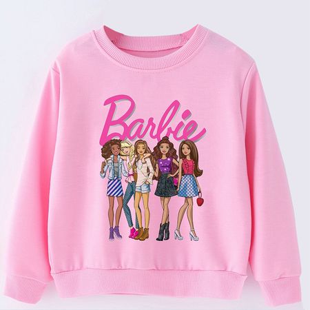 Polera Sin Capucha Rosado Barbie Amigas Talla M