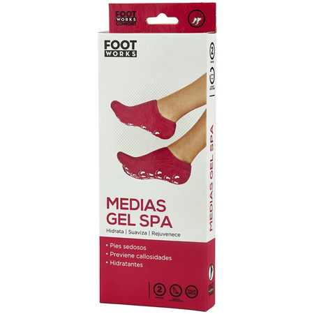 Medias Foot Works Gel Spa Color Rojo Talla 36 a 39
