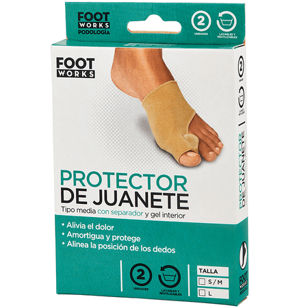 Protector Juanete Foot Works Tipo Media con Separador Talla S