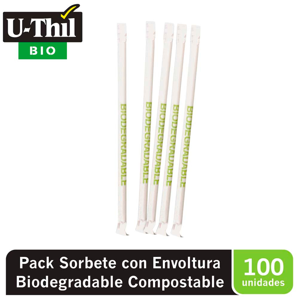 Sorbete U-THIL Plástico con Envoltura 100un