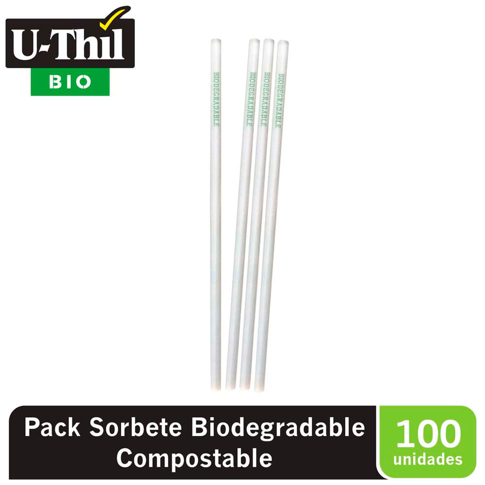 Sorbete U-THIL Plástico 100un