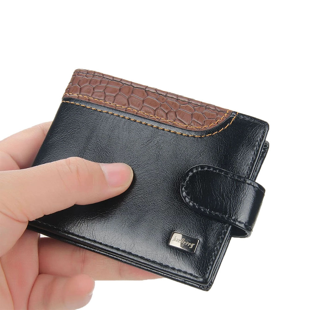 Tarjeteros Hombre Modernos Cartera Hombre RFID Cuero Negro 10
