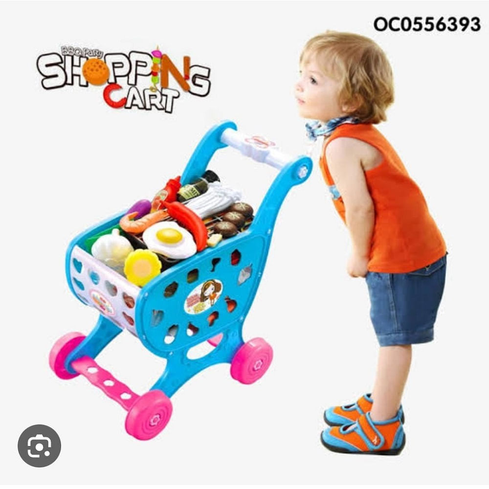  Carrito de compras de juguetes para niños, carrito de