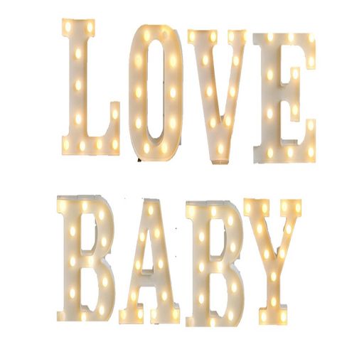 Letrero Letras Decorativas Led 3D Luces para Fiestas Love Baby