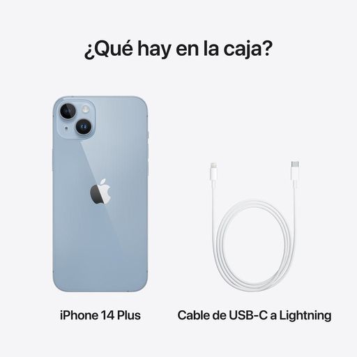 Apple iPhone 14 Plus, Azul, 128GB, 5G, 6.7  Pantalla Super Retina