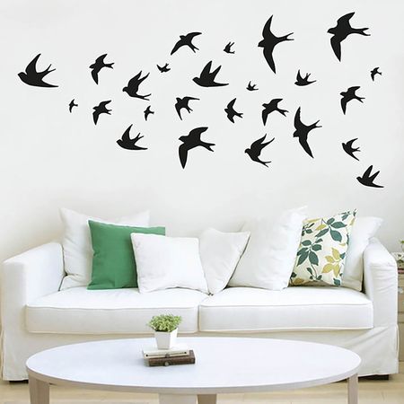 Vinilo Bandada de Aves Negro Mediano Sticker Pegatina Viniles Animales