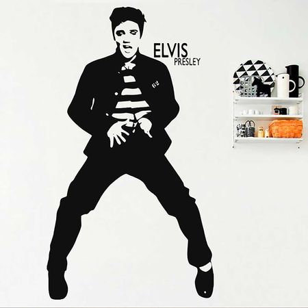 Vinilo Elvis Presley Negro Pequeño Sticker Pegatina Viniles