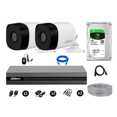 Cámaras De Seguridad Dahua Exterior Kit 2 Full Hd 1080p Disco 1tb