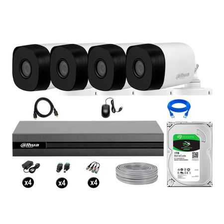 Cámaras De Seguridad Dahua Exterior Kit 4 Full Hd 1080p Disco 1tb