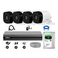 Cámaras De Seguridad Dahua Exterior Kit 4 Full Hd 1080p Disco 2tb