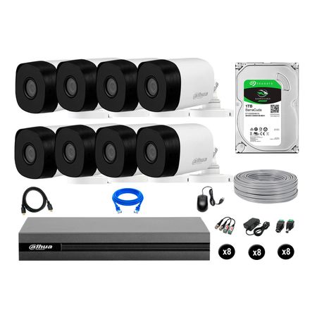 Cámaras De Seguridad Dahua Exterior Kit 8 Hd 720p Disco 1tb P2p