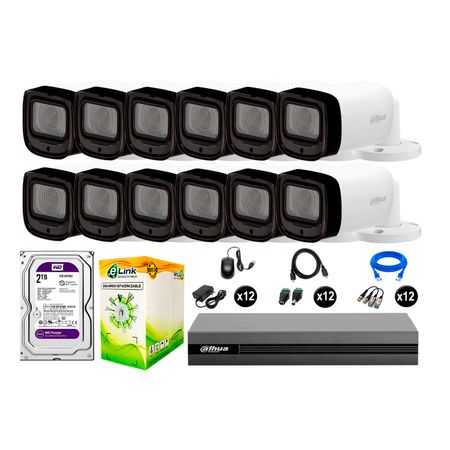 Cámaras Seguridad Dahua Exterior Kit 12 1080p Disco 2tb Wd Varifocal