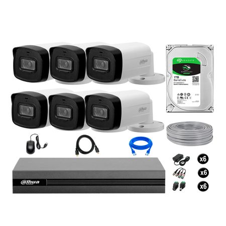 Cámaras Seguridad Dahua Exterior Kit 6 Full Hd Disco 1tb 40m Mayor Alcance