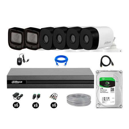 Cámaras Seguridad Dahua Exterior Kit 6 Full Hd Disco 1tb P2p Varifocal