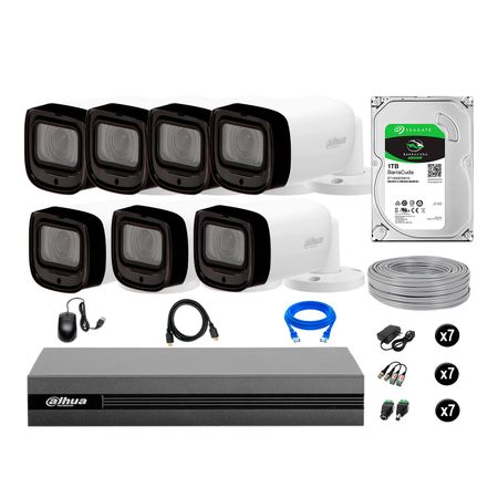 Cámaras Seguridad Dahua Exterior Kit 7 1080p Disco 1tb P2p Varifocal