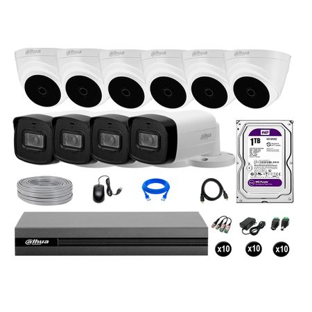 Cámaras Seguridad Dahua Kit 10 Full Hd Disco 1tb Mayor Alcance P2p