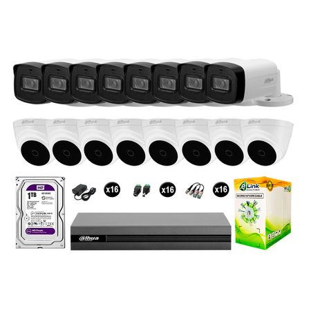 Cámaras Seguridad Dahua Kit 16 Full Hd Disco 1tb Mayor Alcance P2p