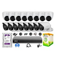 Cámaras Seguridad Dahua Kit 16 Full Hd Disco 2tb Vision Nocturna Full Color