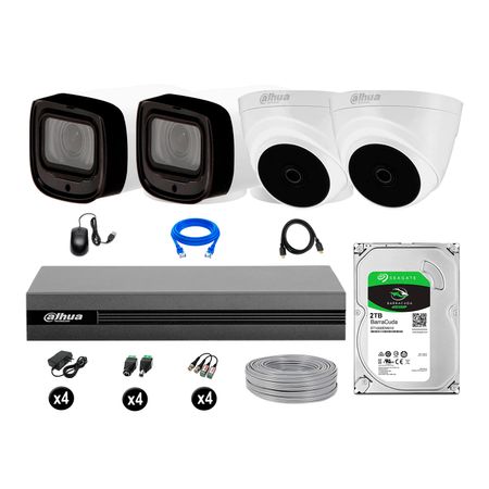 Cámaras Seguridad Dahua Kit 4 1080p Mayor Alcance Varifocal 2tb