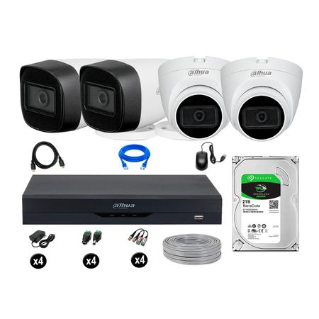 Cámaras Seguridad Dahua Kit 4 5mp Disco 2tb Audio Incorporado P2p Completo