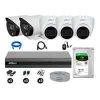 Cámaras Seguridad Dahua Kit 5 Full Hd Disco 2tb Vision Nocturna Full Color