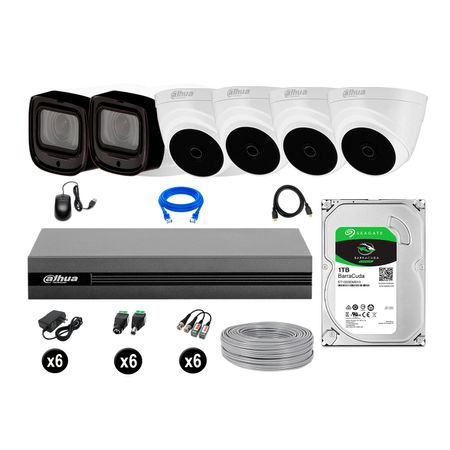 Cámaras Seguridad Dahua Kit 6 1080p Mayor Alcance Varifocal 1tb