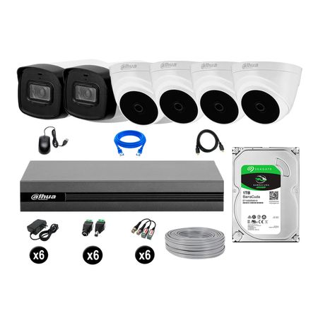 Cámaras Seguridad Dahua Kit 6 Full Hd Disco 1tb Mayor Alcance P2p