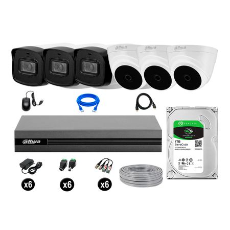 Cámaras Seguridad Dahua Kit 6 Fullhd Disco 1tb Mayor Alcance Completo