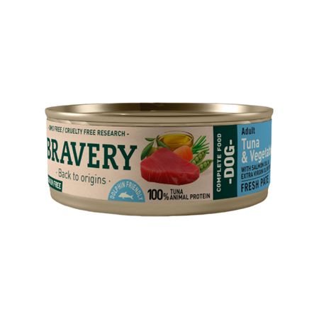 Bravery Alimento Húmedo Perros Adultos Atún Y Verduras 80 Gr