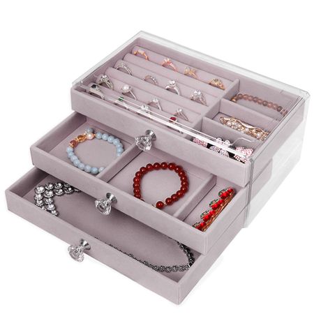 Joyero Acrílico Organizador de Joyas Pulseras Relojes 3 Niveles W25 CM