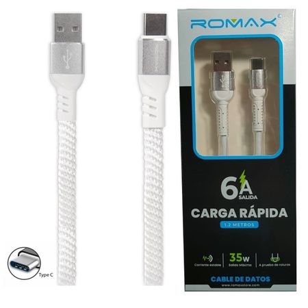 Cable Cargador Tipo C Romax para Carga Rapida de 6A Negro GENERICO