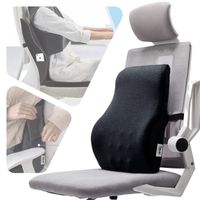 Cojín Respaldar Lumbar DAUER Gel Viscoelastico con Bolsillo y Forro Negro