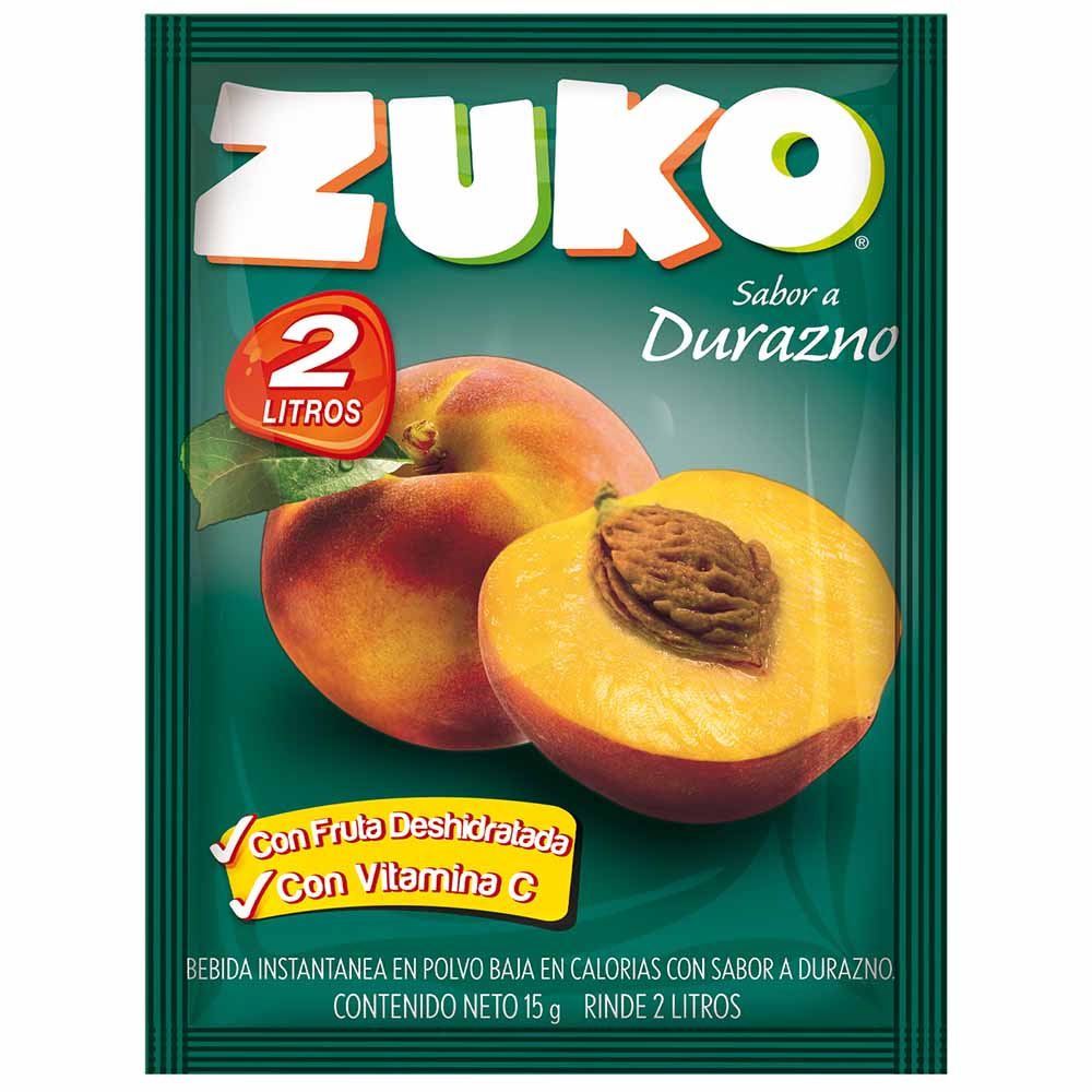 Bebida Instantánea en Polvo ZUKO Durazno Sobre 15g