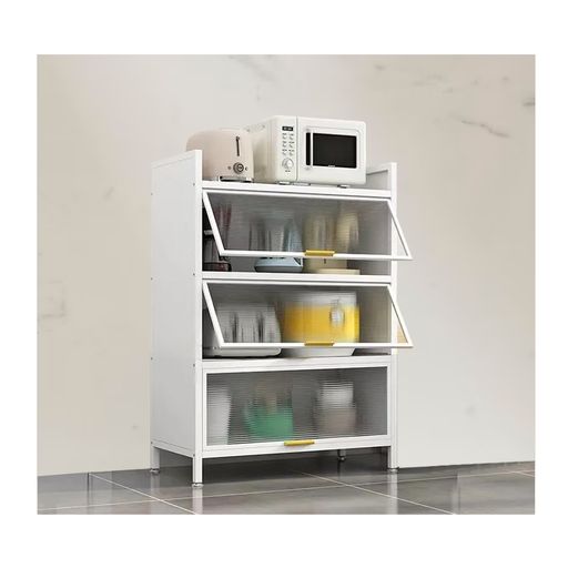 Organizador Multiuso Mueble Estante Cocina Microondas 4 Niveles Multiuso  Gris