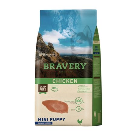 Alimento para Perros Bravery Pollo Cachorros de Razas Pequeñas 2 Kg