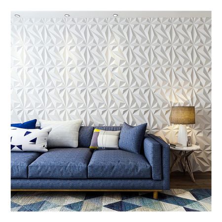 Tapiz Mural Elegante En 3D DE PVC Duro Decorativa Blanca YLS13