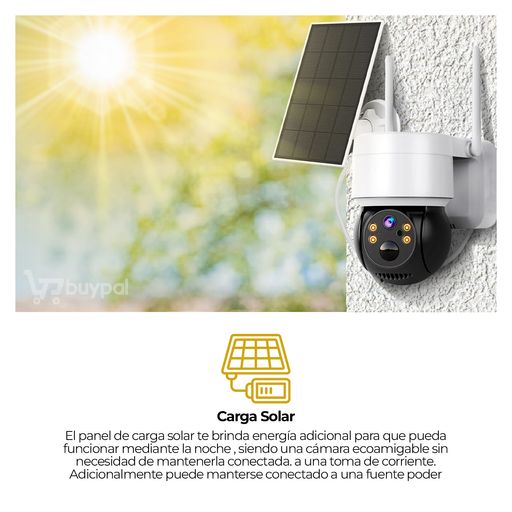 GENERICO Camara Ip Solar Para Seguridad Wifi Exterior Hd 1080p