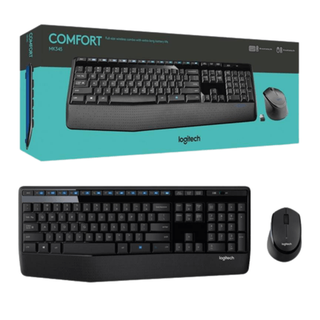 Kit Teclado Y Mouse Inalambrico Usb Sp Black Logitech Mk345