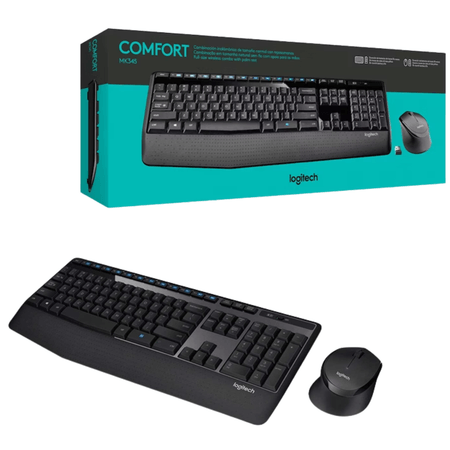 Kit Teclado Y Mouse Logitech Mk345 Inalambrico Usb Sp Black