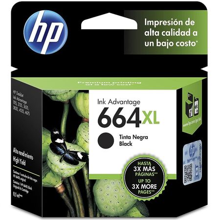 Cartucho de Tinta 664XL HP Negro F6V31AL Original