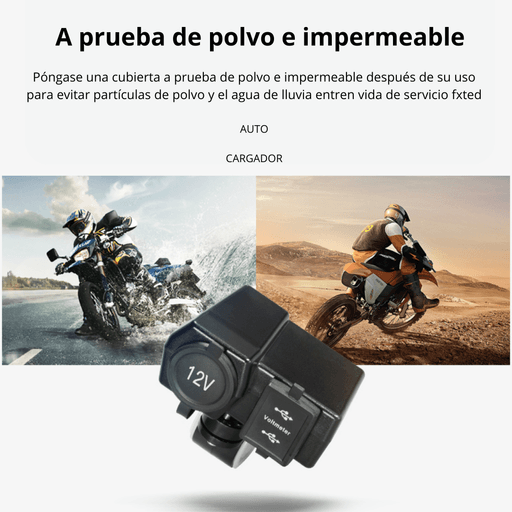 Vemote Cargador USB para teléfono de motocicleta, resistente al